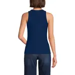 Женская драпированная майка в рубчик Lands' End, синий - фото 2