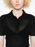 Перфорированный поло Victoria Beckham, черный - фото 5