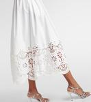 Хлопковое платье миди Broderie anglaise Valentino, Bianco - фото 5