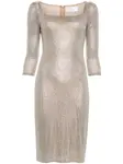 Платье миди с кристаллами Giuseppe Di Morabito, нейтральный - фото