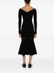 Victoria Beckham ребристое платье миди, черный - фото 4