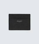 Кожаная визитница Saint Laurent, черный - фото