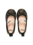 Балетки с бантом и жаккардовым логотипом FF Fendi Kids, черный - фото 3