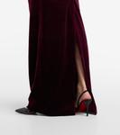 Бархатное платье без бретелек Monique Lhuillier, Merlot - фото 5