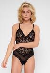 Кружево + сетчатое боди LINGADORE, черный - фото 2