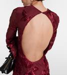 Мини-платье из сетки с цветочной вышивкой Rotate, Tawny Port - фото 5