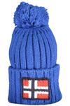 Мужская шапка Norway 1963 крупной вязки с помпоном, синий - фото