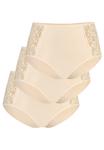 Трусы Teyli 3er Pack: Hohe Taille Baumwoll mit Spitze Loren, бежевый - фото