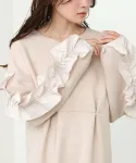 Платье-пончо с оборками на рукавах Bab, цвет Beige - фото 5