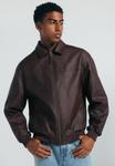 Куртка Springfield Faux leather jacket, Light Brown - фото
