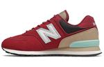 Кроссовки New Balance NB 574 Unisex, темно-красный/бежевый - фото