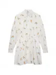 Мини-платье с цветочным принтом и кулиской Msgm, белый - фото