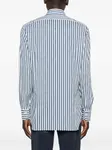 Рубашка в полоску на пуговицах Kiton, синий - фото 4