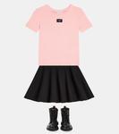 Расклешенная хлопковая юбка со складками Dolce&Gabbana Kids, черный - фото 2