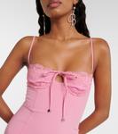 Мини-платье с кружевной отделкой Blumarine, розовый - фото 4