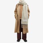 Шарф Acne Studios Vally Solid Logo, бежевый и серый - фото 3