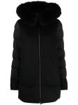 Moorer пуховик с искусственным мехом, черный - фото