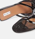 Инфрадито с сеткой и кожаной отделкой мюли Alaïa, нуар - фото 5