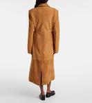 Двубортное пальто из замши Rotate, Tan - фото 3