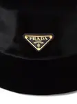 Бархатная панама с логотипом Prada, черный - фото 2