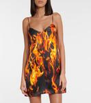 Мини-платье с принтом Vetements, Fire Print - фото 4