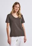 Футболка Street One Basic T-shirt, Braun/Mottled Brown - фото