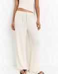 Широкие креповые брюки Pull&Bear бежевого цвета - фото 3