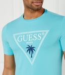 Футболка мужская Guess Underwear с пальмой и логотипом, голубой - фото 4