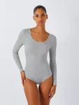 Боди John Lewis Heat Generating Ribbed Scoopsuit, цвет grey/marl - фото