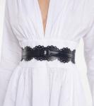 Ремень из кожи с лазерной резкой Alaïa, черный - фото 2