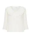 Женственная блузка с оборками Kaffe, белый - фото