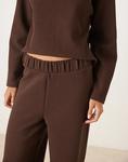 Широкие брюки ASOS DESIGN из плотной рубчатой ​​ткани шоколадного цвета - фото 4