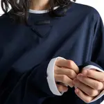 Long sleeve Crew neck T shirt PRADA, синий - фото 7