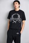 Футболка MOSCHINO LAUREL CROWN EMBLEM, Multi Black/Black - фото 4