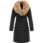 Пальто Bellivera Faux Leather Bubble Padding Sherpa-Lined with Removable Fur Collar, черный - фото