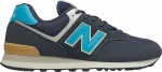 Кроссовки New Balance 574, темно-серый/голубой - фото