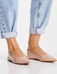 Бежевые остроносые балетки ASOS DESIGN Lucky - фото 5