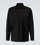 Шерстяная рубашка-оверсайз Saman Amel, черный - фото