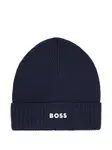 Шапка бини в рубчик BOSS Kidswear, синий - фото