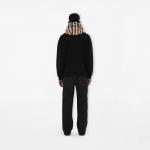 Худи Burberry Check Hood Cotton Blend, черный - фото 4