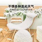 Плетеное кресло-качалка с подставкой для ног (Оттоманка) для дома и сада - фото 3