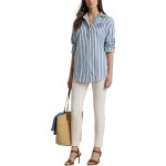 Рубашка LAUREN Ralph Lauren Oversize Striped Cotton Broadcloth, цвет Pale Azure/White - фото 3