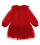 Платье из тюля с оборками Monnalisa, Rubino - фото 4