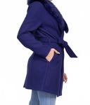 Синий меховой тренч Haute Moda - фото 3