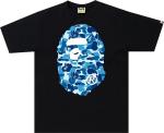 Футболка BAPE ABC Camo Big Ape Head Tee 'Black/Blue', черный - фото