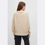 Шерстяной свитер свободного кроя Hugo, бежевый - фото 4