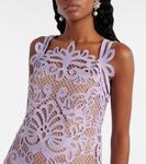 Мини-платье из гипюрового кружева Self-Portrait, Lilac - фото 4