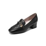 DG Лоферы женские, черные/абрикосовые - фото