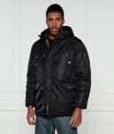 Куртка мужская Guess Jeans парка с мехом на капюшоне, черный - фото 3