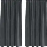 Плотные шторы , 2 шт., светло-серые, 140 x 175 см, бархатные vidaXL - фото